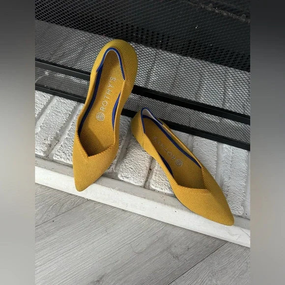 Rothy’s Women’s The Pointed Toe Flats Yellow Size 8 Shoes Ballet Flats - Picture 3 of 9